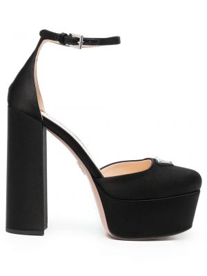 Полуотворени обувки на платформе Prada черно