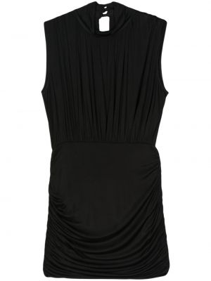 Jersey mini obleka z draperijo Semicouture črna