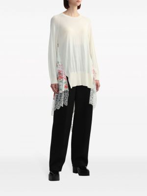 Sweter asymetryczny koronkowy Simone Rocha biały
