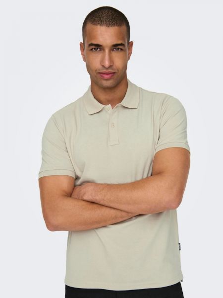Tricou polo slim fit Only & Sons gri