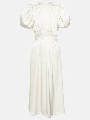 Сатенена миди рокля Rotate Birger Christensen бяло