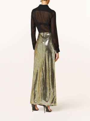 Długa spódnica z cekinami Dolce And Gabbana złota