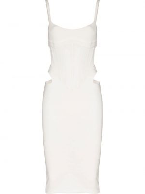 Коктейлна рокля без ръкави Mugler бяло