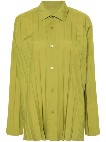 Plisuota marškiniai Homme Plissé Issey Miyake žalia