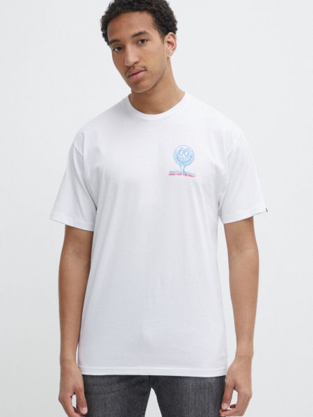 Хлопковая футболка с принтом Vans белая