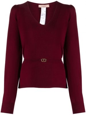 Pullover mit schnalle Twinset rot