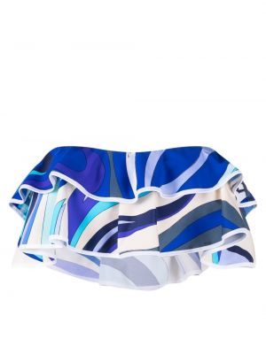 Bikini s printom s volanima Pucci plava