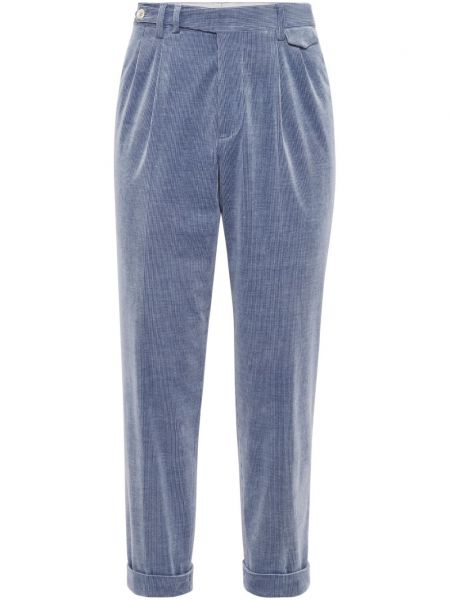 Pantalon en velours côtelé en velours Brunello Cucinelli bleu