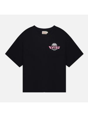 Женская футболка Evisu Fortune Cat Taiko Daruma Printed, M чёрный