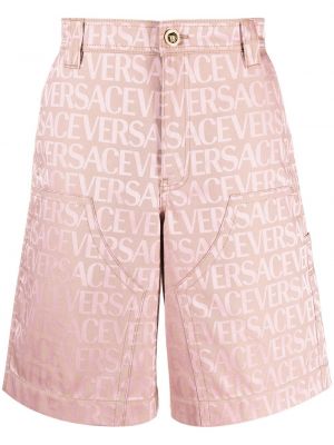 Bermuda kratke hlače iz žakarda Versace roza
