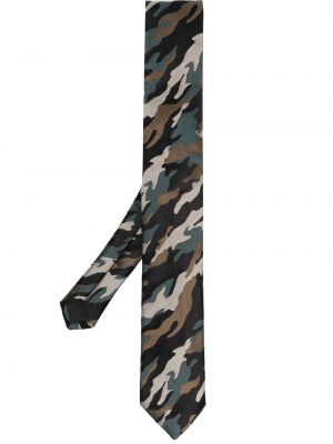 Seiden krawatte mit print mit camouflage-print Karl Lagerfeld grün