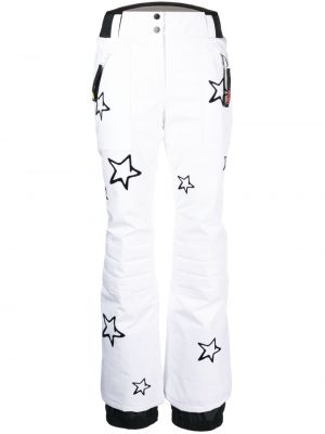 Със звездички панталон с принт Rossignol бяло