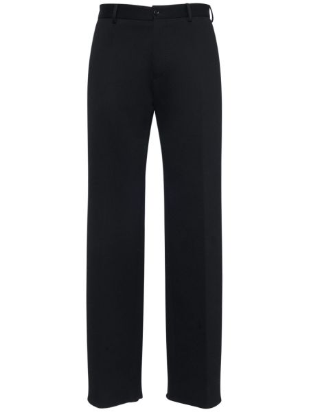 Pantalones de algodón de tela jersey bootcut Dolce & Gabbana negro