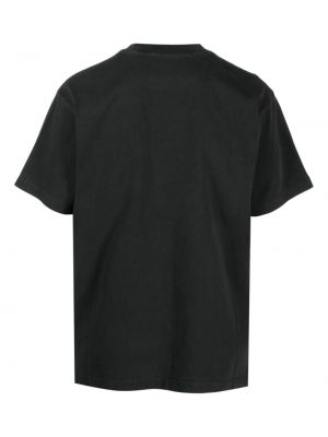 Medvilninis siuvinėtas marškinėliai Awake Ny juoda