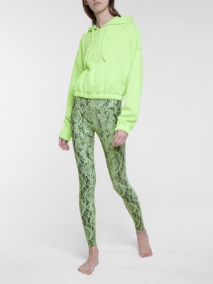 Pamučna hoodie s kapuljačom Alo Yoga zelena