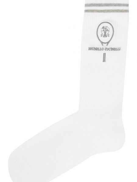 Хлопковые носки Brunello Cucinelli белые