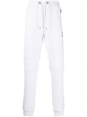 Pikowane spodnie sportowe Philipp Plein białe