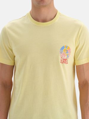 Polo majica s potiskom Dagi rumena