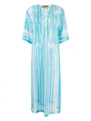 Mini robe avec manches courtes Missoni bleu