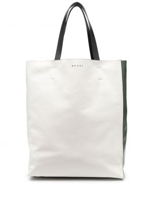 Δερμάτινη τσάντα shopper με σχέδιο Marni