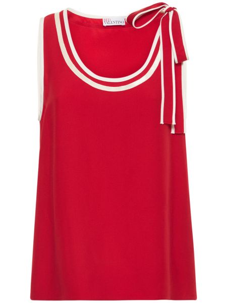 Crepe satin top Red Valentino rød