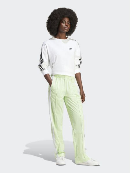 Ριγέ μακρυμάνικη μπλούζα Adidas Originals λευκό