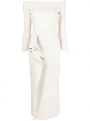 Midi haljina s draperijom Chiara Boni La Petite Robe bijela