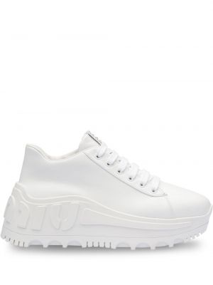 Zapatillas con plataforma Miu Miu blanco