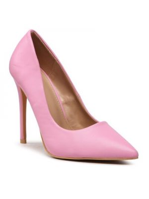 Pantofi cu toc din piele cu toc din piele ecologică Deezee roz