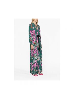 Sukienka długa w kwiatki Diane Von Furstenberg zielona