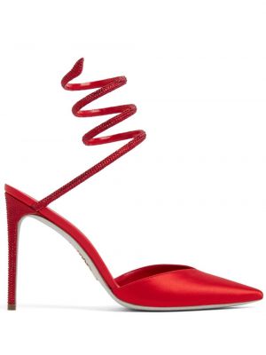 Pantofi cu toc cu vârf ascuţit Rene Caovilla roșu