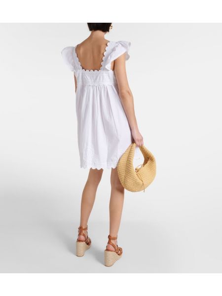 Bavlněné šaty s výšivkou Juliet Dunn bílé