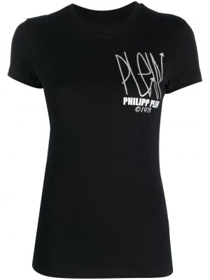 Koszulka z okrągłym dekoltem Philipp Plein czarna
