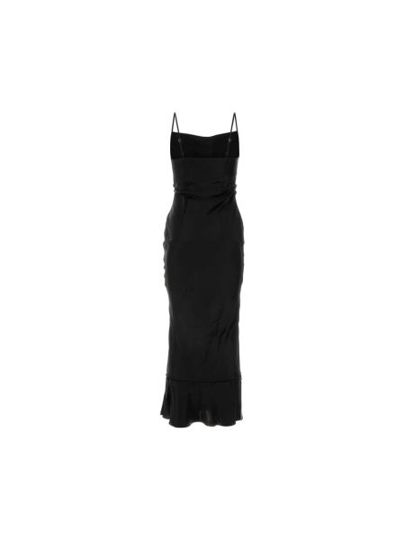 Satynowa sukienka długa Nanushka czarna