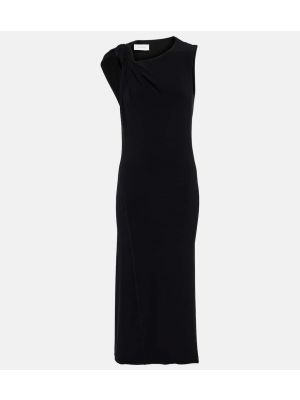 Sukienka midi z dżerseju asymetryczna Sportmax czarna