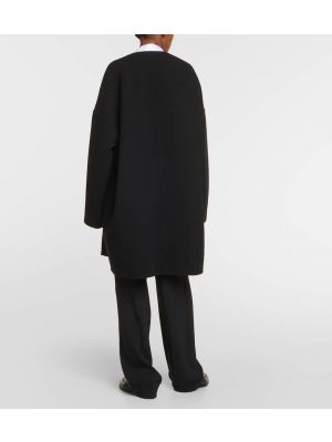 Oversized μάλλινο παλτό The Row μαύρο