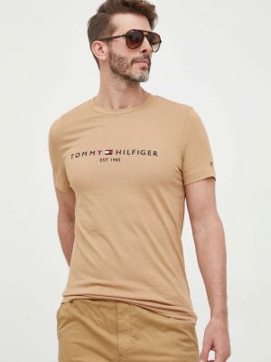Тениска с дълъг ръкав Tommy Hilfiger бежово