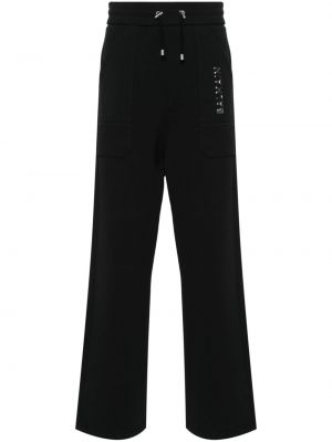 Pantalon en coton large Balmain noir