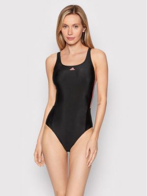 Prugasti kupaći kostim Adidas crna