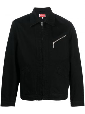 Džínsová bunda na zips Kenzo čierna