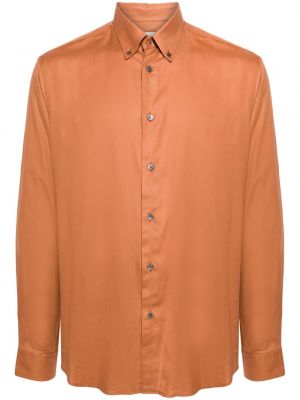 Bavlnená košeľa na gombíky Paul Smith hnedá