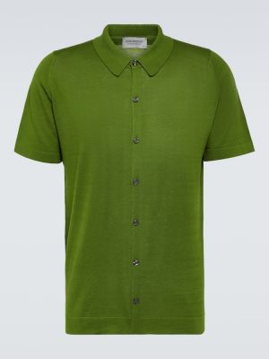 Medvilninė marškiniai John Smedley žalia