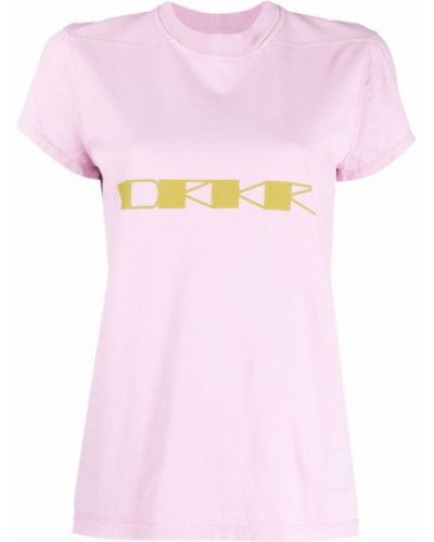 Camiseta con estampado Rick Owens Drkshdw rosa