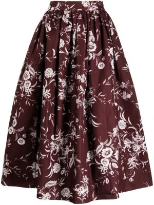 Midi suknja s cvjetnim printom s printom Erdem