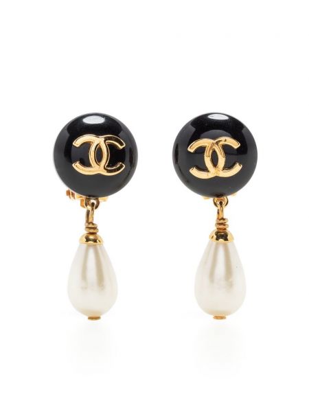 Prisegami auskarai su perlais Chanel Pre-owned