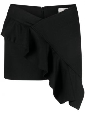 Asymmetrischer woll minirock mit drapierungen Pnk schwarz