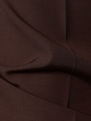 Vlněné rovné kalhoty Ferragamo hnědé