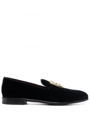 Fløyel loafers Dolce & Gabbana svart