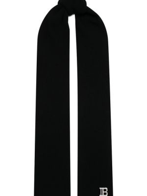 Кашемировый шерстяной шарф Balmain черный
