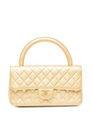 Bolso shopper acolchada con estampado de rombos Chanel Pre-owned dorado